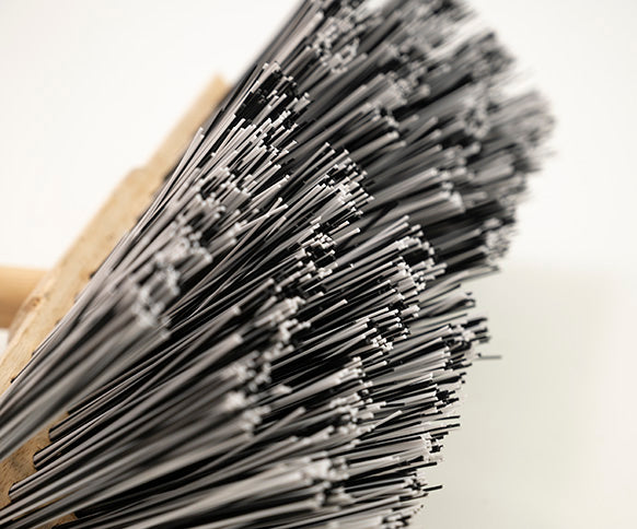 Everyday Round-backed Wooden Yard Broom With Handle - Stiff